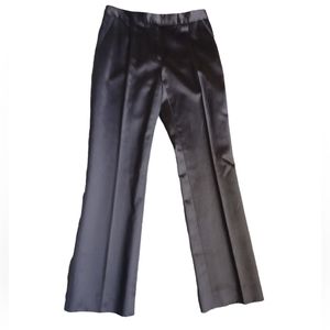 Salvadore Ferragamo Womens Chocolate Brown Straight Flat Pants Glossy Size 40